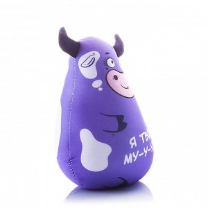 Игрушка «Фиолетовая коровка с надписью» (T1720C2010K035PU, 20x17, Фиолетовый, Кристалл, Микрогранулы полистирола, Я Твоя Муза)