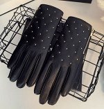 Кожаные женские перчатки
