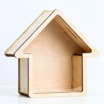 Сувенир &quot;Копилка Дом&quot;, не крашенная, 20,5х20х9 см, дерево