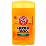 Arm &amp;amp - amp -  Hammer, UltraMax, твердый дезодорант-антипреспирант, свежий, 28 г