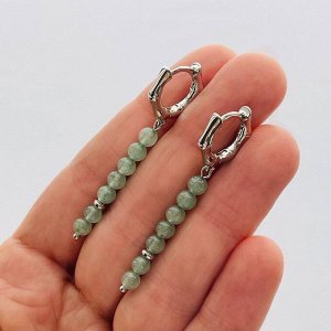 Серьги из длинные зеленого Кварца
