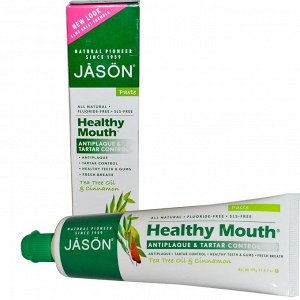 Jason Natural, Здоровье полости рта, Зубная паста, удаляющая налет и зубной камень с маслом чайного дерева и корицей, 4,2 унции