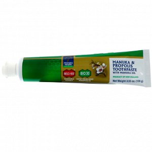 Manuka Health, Зубная паста с маслом манука и прополисом, 3,53 унции (100 г)