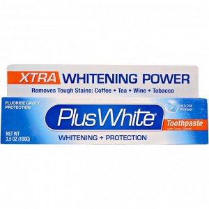 Plus White, Отбеливающая паста Экстра Плюс, предотвращающая образование зубного камня, прохладный и свежий аромат мяты, 3,5 унци