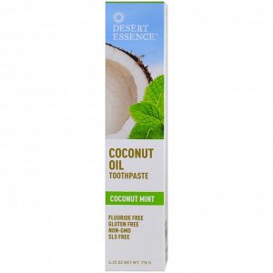 Desert Essence, Зубная паста с кокосовым маслом, Кокос и мята, 6,25 унции (176 г)