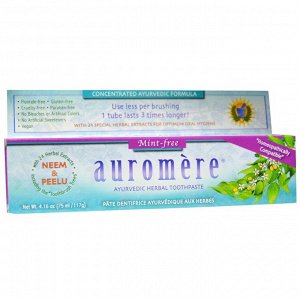 Auromere, Аюрведическая зубная паста на травах, не содержит мяты, 4,16 унции (117 г)