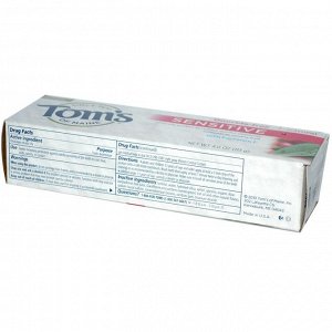Toms of Maine, Зубная паста для чувствительных зубов, без фтора, морозная мята, 4 унции (113 г)