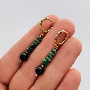 Серьги из Цоизита и Турмалина