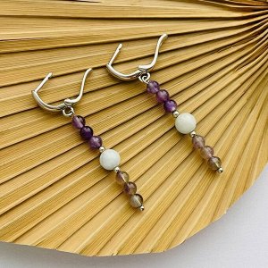 Серьги длинные из Аметиста с Аквамарином