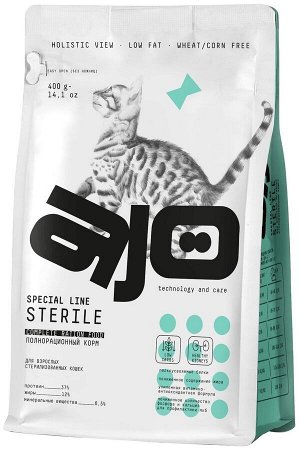 AJO Cat Sterile сух. д/стерил. кошек курица/индейка/утка 0,4 кг