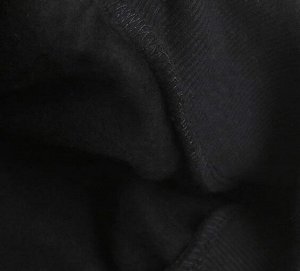 Толстовка с капюшоном утепленная на флисе с принтом на спине, на молнии,  черный