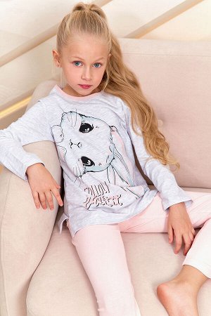 Пижама д/дев детская Juno AW21GJ551 O Sleepwear Girls зайка