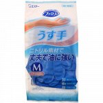 Резиновые перчатки  “Family”  (тонкие, без внутреннего покрытия) синие РАЗМЕР M, 1пара
