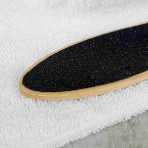 Тёрка для ног, наждачная, двусторонняя, 23,5 см, деревянная