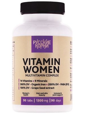 Витамины для женщин VITAMIN WOMEN (14 vitamins, 9 minerals), 90 табл.