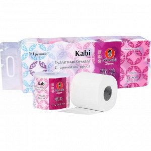 Бумага туалетная "Maneki" Kabi 3 слоя, 280 л., 39.2 м, гладкая, белая с ароматом Ириса, 10 р/упак
