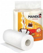 Полотенца кухонные бумажные &quot;Maneki&quot;, серия Sumi-e, 2 слоя, 60 л., белые, 2 рулона/упаковка