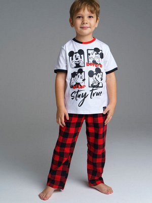 Комплект для мальчиков: фуфайка (футболка) трикотажная, брюки текстильные