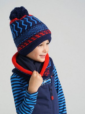 Комплект трикотажный для мальчиков: шапка, снуд