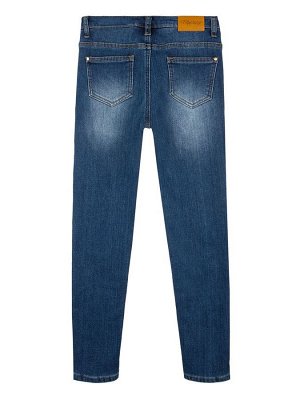 Брюки текстильные джинсовые утепленные флисом для девочек