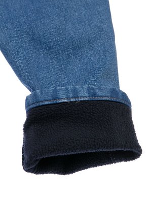 Брюки текстильные джинсовые утепленные флисом для мальчиков