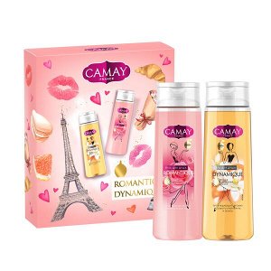 CAMAY подарочный набор ROMANTIQUE гель для душа с ароматом розы и гель для душа с ароматом грейпфрута 250+250 мл
