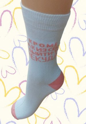 Nature Socks Носки женские с прикольной надписью "кроме как из себя и выйти-то некуда" 863ж,
