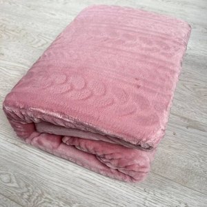 Швейный цех "Маруся" Плед из Велсофта Двуспальный Коса Розовая 180*200 см