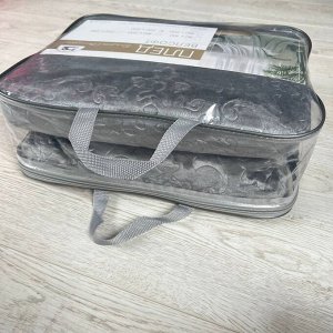 Плед MORESKA из Велсофта Двуспальный Серый ОРНАМЕНТ 180*200 см
