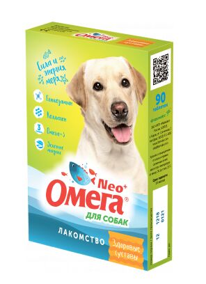 Омега Neo+ лак-во для собак Здоровые суставы с глюкозамином и коллагеном 90таб