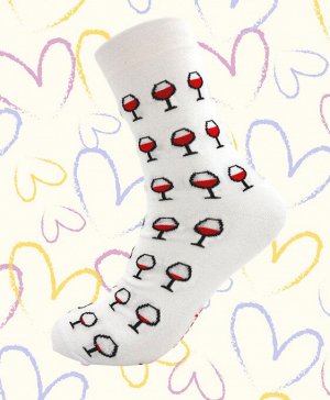 Stereo Socks Носки женские с принтом бокал вина