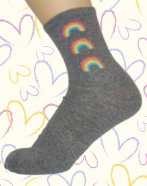 Nature Socks Носки женские с принтом радуга серые