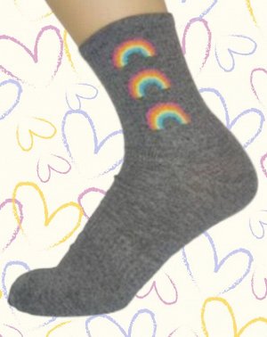 Nature Socks 932 Носки женские с принтом радуга серые