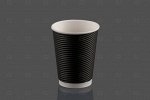 Стакан бумажный двойной &quot;Спираль&quot; 0,3л/12oz (25 шт.) черный