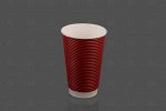 Стакан бумажный двойной &quot;Спираль&quot; 0,4л/16oz (25 шт.) красный