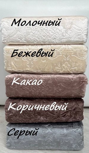 Плед из Велсофта Евро Какао ОРНАМЕНТ 200*220 см