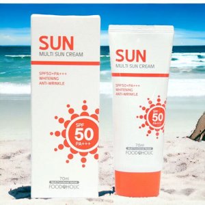 Крем солнцезащитный для лица и тела FOODAHOLIC MULTI SUN CREAM SPF50 для всех типов кожи 70мл. Корея