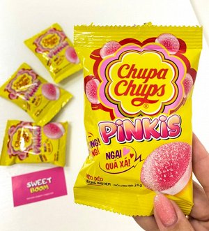 Мармелад со вкусом клубники Chupa Chups Pinkis Strawberry 24 гр