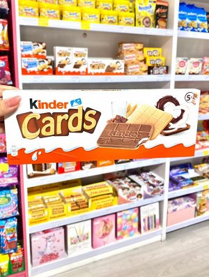 Вафли  шоколадно-молочные с начинкой Kinder Cards Киндер Кардс128 гр