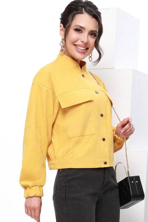 Жакет желтый с накладными карманами