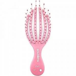 Расческа для сухих и влажных волос мини Розовый  Осьминог/   Detangling octopus brush