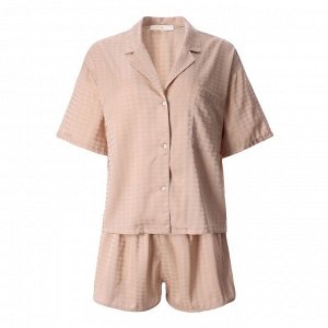 Пижама женская (рубашка и шорты) KAFTAN Silk, бежевый