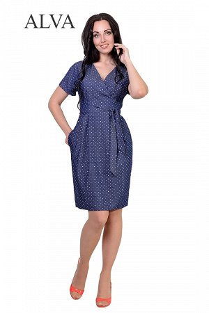 Платье Платье Джуди 8483-3 выполненное из ткани облегченно-принтовый джинс.Настоящая находка для уверенной в себе  женщине, которая желает оставаться женственной и привлекательной .  Приятная особенно