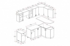 Кухонный гарнитур Белла угловой левый