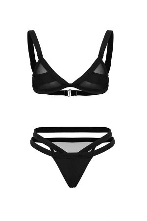 Купальник на бретелях сексуальный черный купальник с плавками бразилиана "Санта-Венера" Nothing But Love #818006