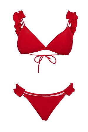 Купальник раздельный на завязках купальник с уплотненным лифом женский красный купальник "Тавира" Nothing But Love #818849