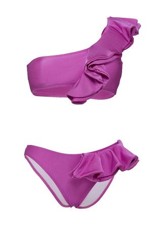 Купальник раздельный с лифом на одно плечо женский пурпурный купальник с оборками "Валмиера" Nothing But Love #818611
