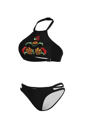 Купальник раздельный черный с вышивкой женский сексуальный купальник с топом "Калипсо" Nothing But Love #804622