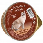 Кошачье счастье лам 100гр д/кош Мясное ассорти (1/20)