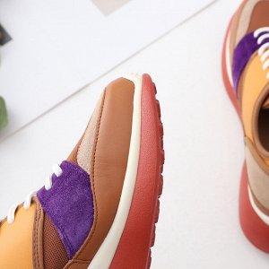 Женские полуботинки на шнурках, цвет фиолетовый/красный/синий